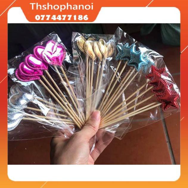 Que cắm hình tim bộ 6 cái
