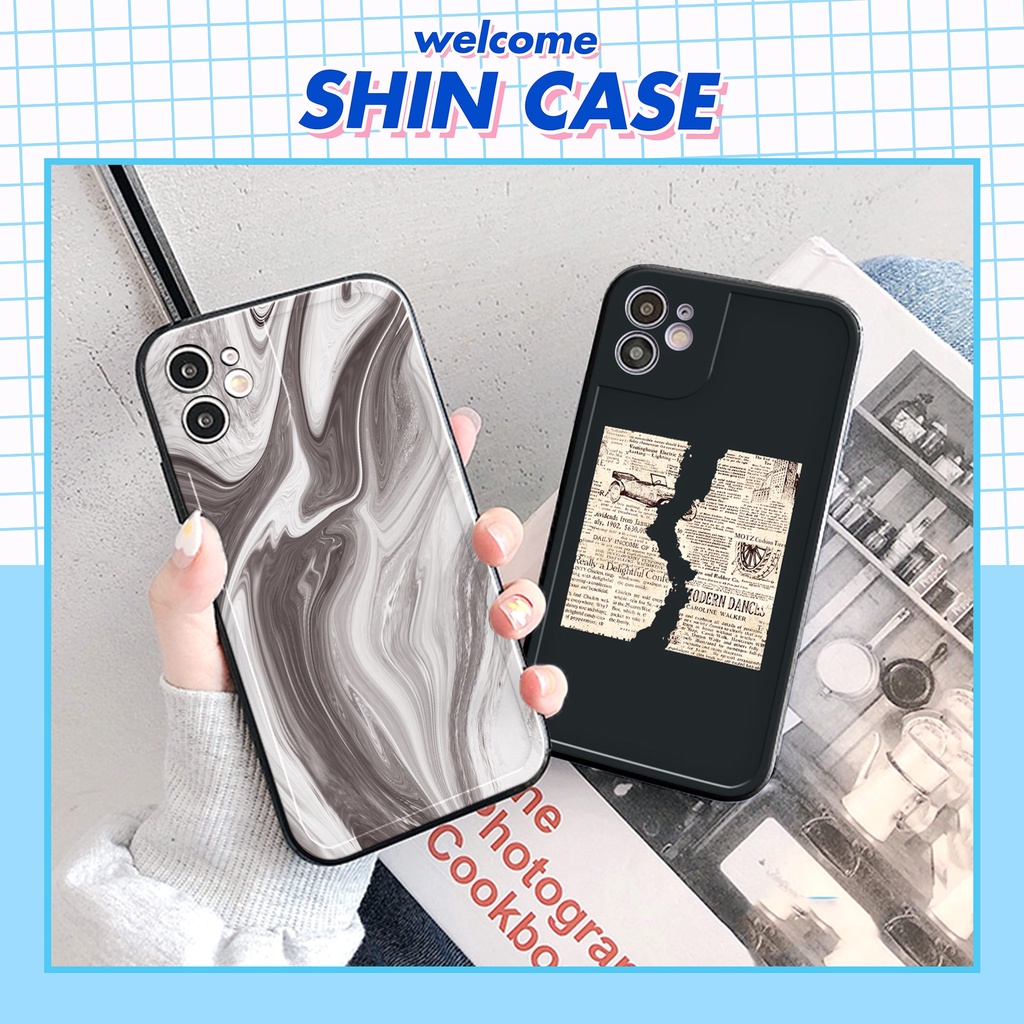 Ốp lưng iphone Marble bóng cạnh vuông 6/6plus/6s/6splus/7/7plus/8/8plus/x/xr/xs/11/12/13/pro/max/plus/promax