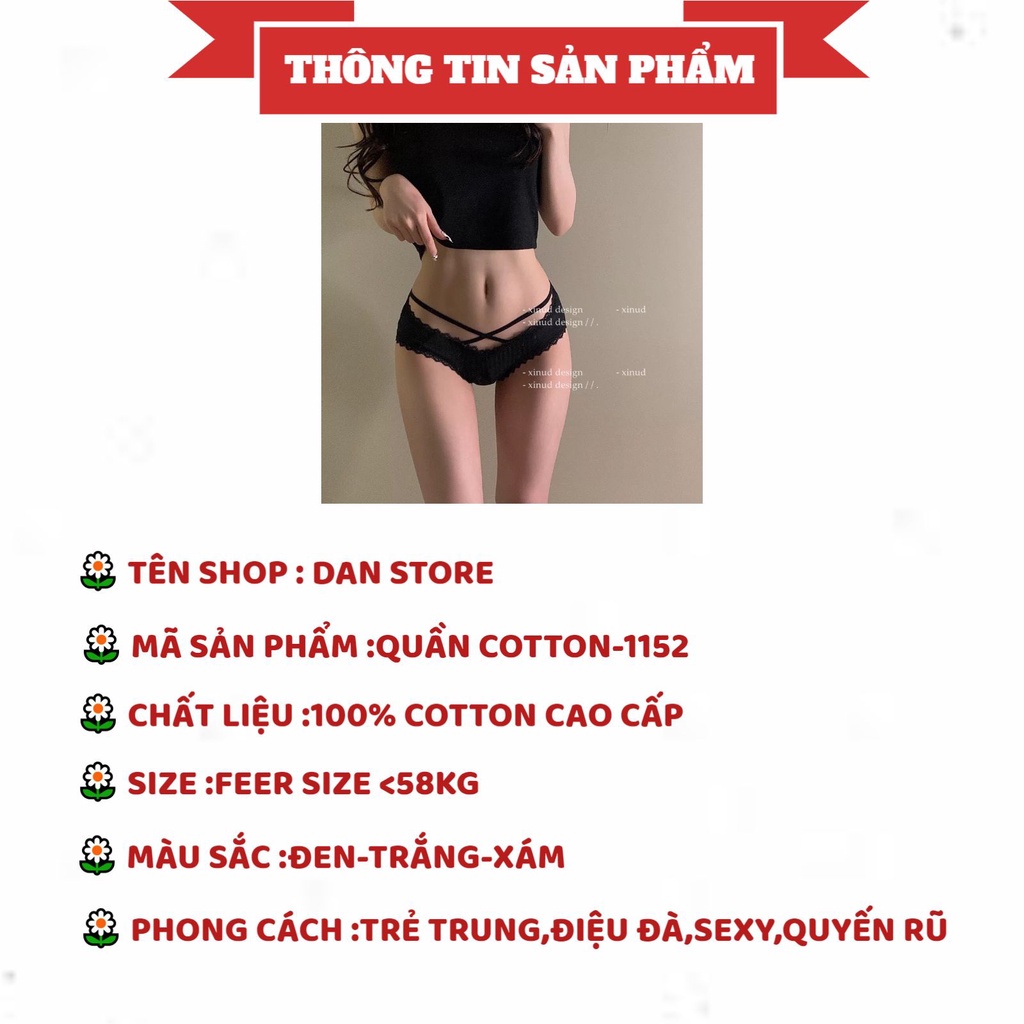 Quần Lót Nữ - Quần Lót Nữ Sexy gân tăm 2 dây đan chéo DAN STORE MÃ 1152