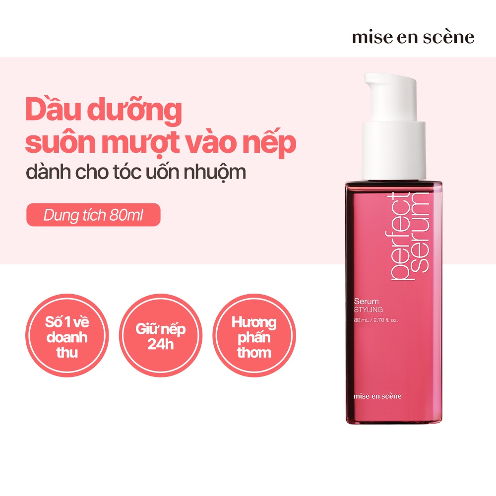 Tinh chất mise en scene Perfect Serum Styling 80ml giúp tóc suôn mượt dành cho tóc uốn