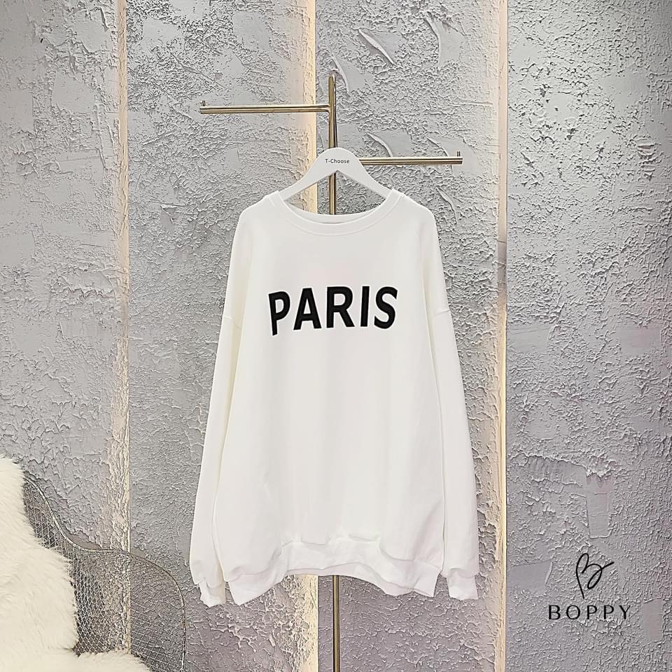 [ Ảnh Thật ]Áo Sweater Unisex nữ form rộng, Áo Sweater Paris chất nỉ bông phong cách Hàn Quốc | BigBuy360 - bigbuy360.vn