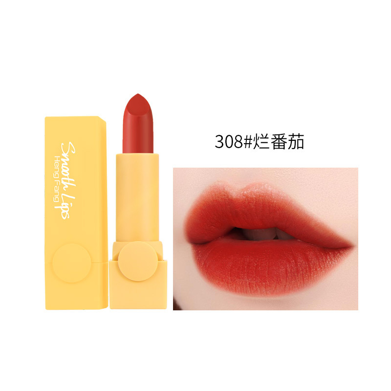 Son thỏi lì Hengfang không thấm nước nhung mịn chất lượng cao mềm môi Soft Fog Mattle Lipstick