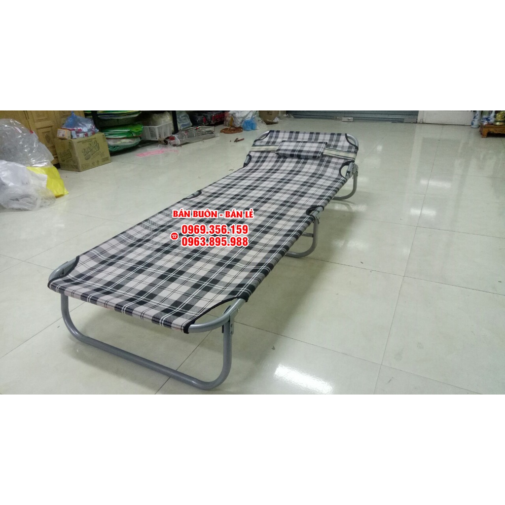 {HOT} Giường Xếp, Giường Gấp Lưới Cước Siêu Thoáng Mát Cỡ Người Lớn- Kèm Gối