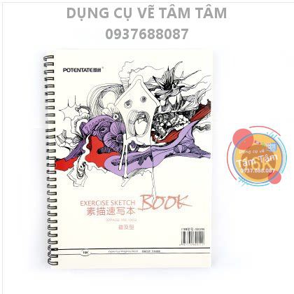 [ TÂM TÂM ]-Sổ vẽ chì Potentate, Popular Sketch Book Potentate bìa trắng-
