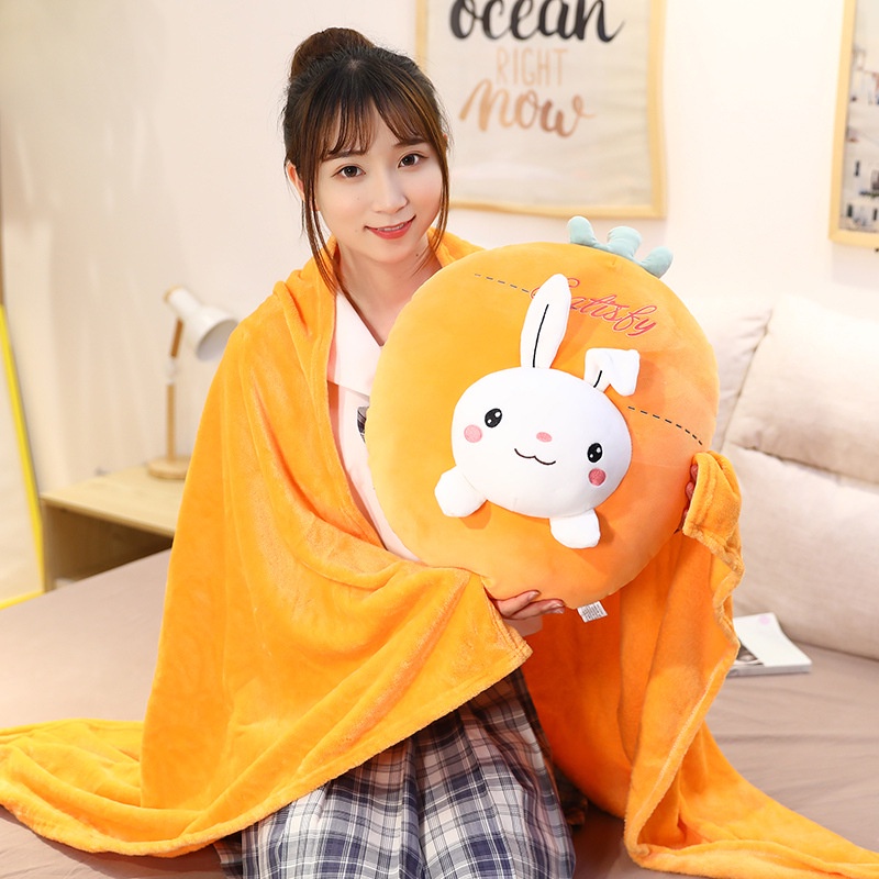 [Hàng Sẵn] Gối Chăn Văn Phòng Giữ Ấm Đáng Yêu, Chăn Gối 3in1