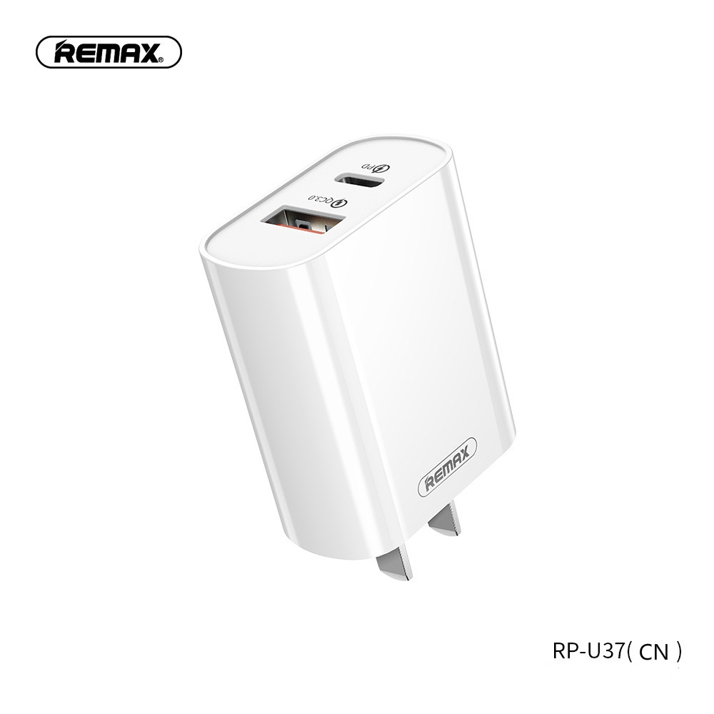 Phích EU CN US cắm sạc nhanh 2 cổng USB 3.0 + PD Remax