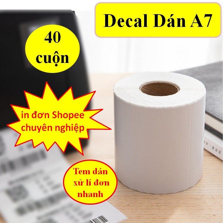 Combo 40 Cuộn Giấy in nhiệt A7 70x100mm in đơn TMĐT