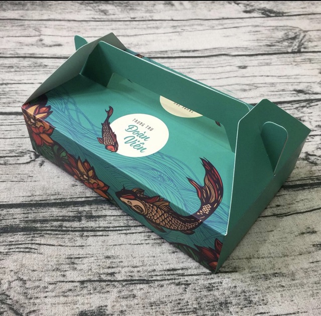 Hộp đựng bánh trung thu tay cầm 6 bánh 50-75g
