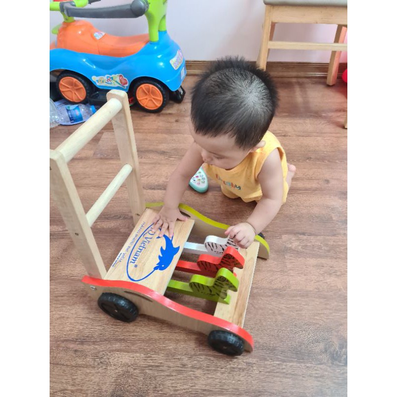 Tập đi gỗ cao cấp IQ toys gỗ trắng đẹp