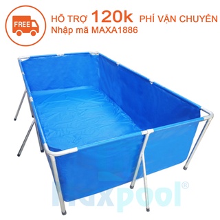 Bể bơi lắp ghép, hồ bơi cho bé, bể bơi khung kim loại kt 3x1.6x0.8m - bh 36 tháng - thương hiệu maxpool