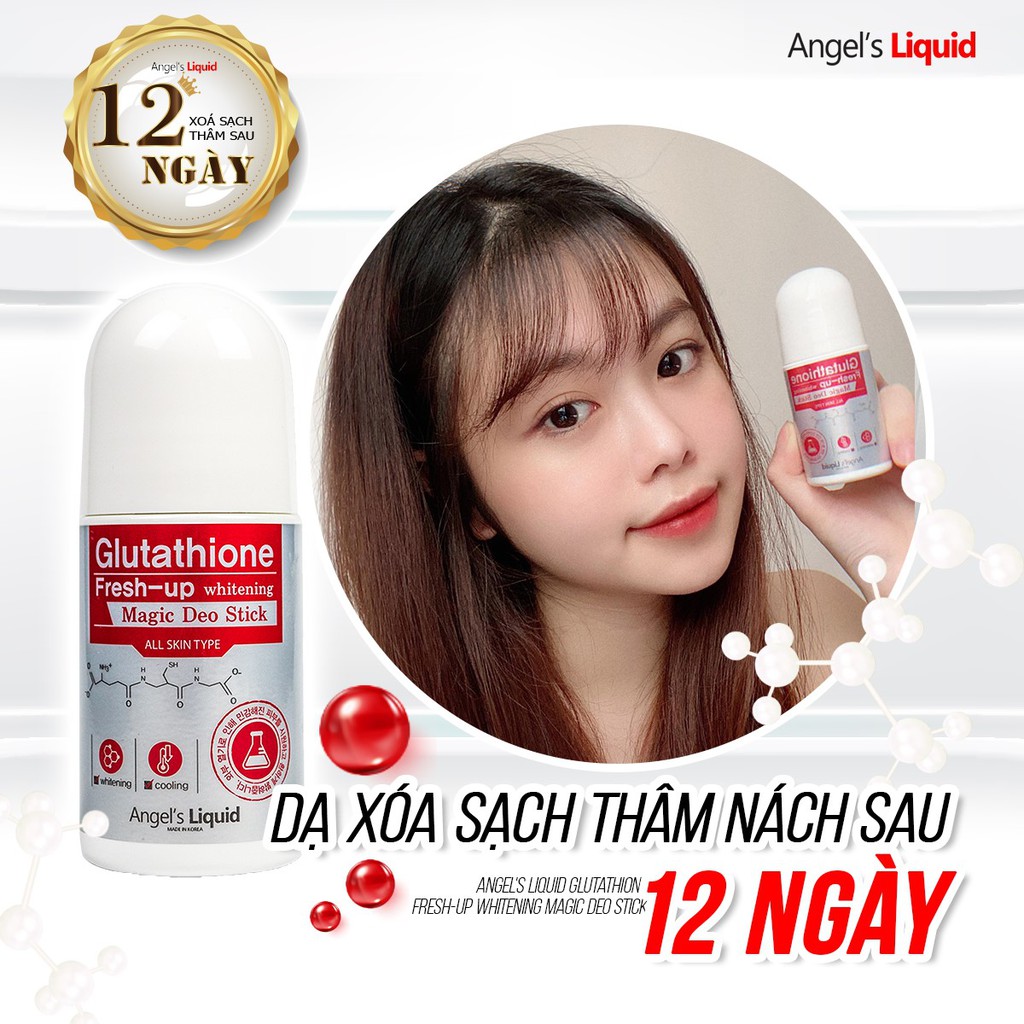 Lăn Angels Liquid - Khử Mùi Dưỡng Trắng, Giảm Thâm Angel's Liquid Glutathione + Niacinamide Fresh Deodorant 60ml