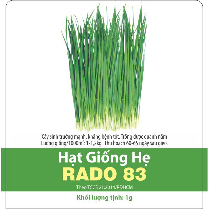 Hạt Giống Hẹ Cao Sản, Chất Lượng Cao 1gr