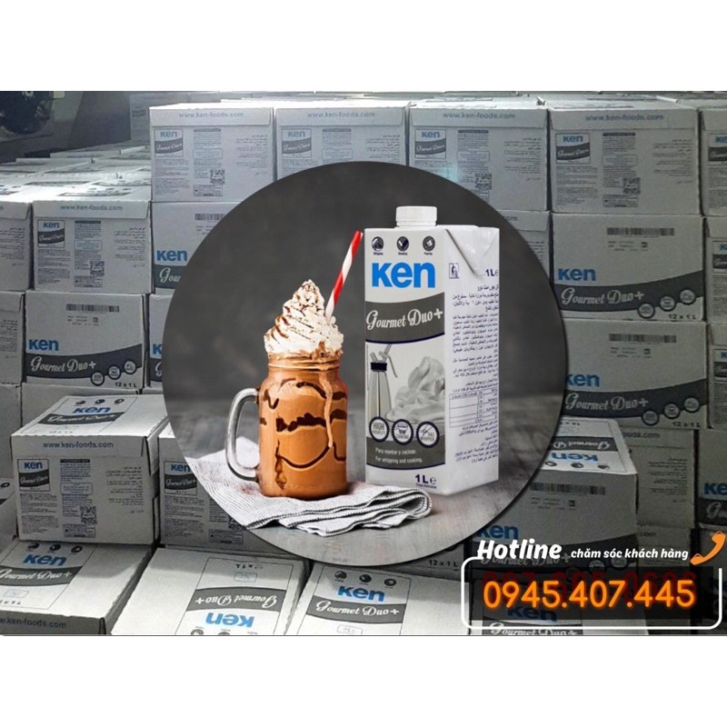 Kem tươi 𝗪𝗵𝗶𝗽𝗽𝗶𝗻𝗴 𝗖𝗿𝗲𝗮𝗺 𝗞𝗘𝗡 1lit