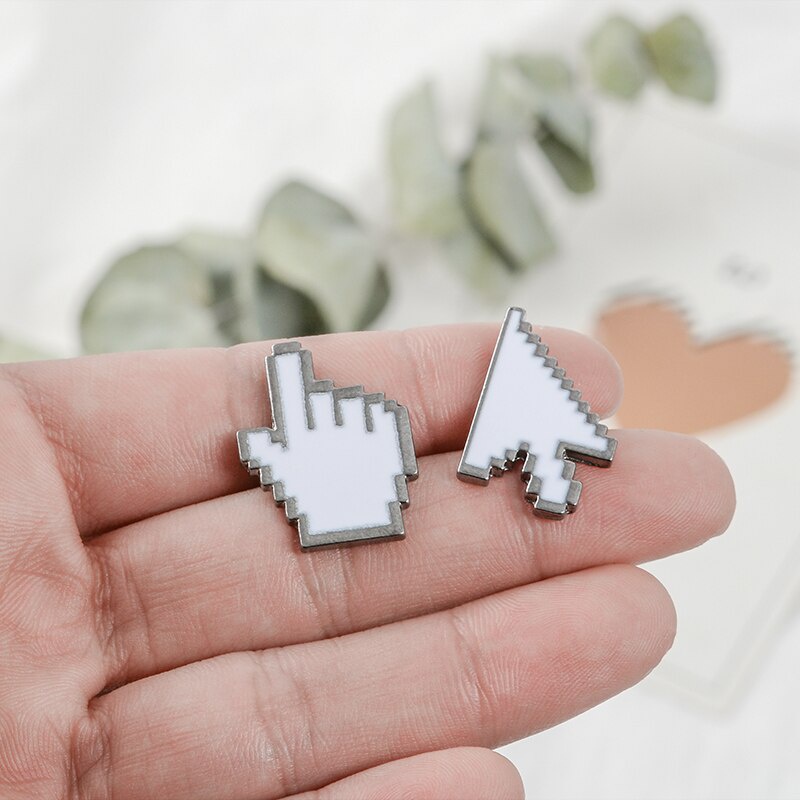 Huy hiệu cài áo hình mũi tên/cửa sổ màu trắng tráng men cho nam và nữ