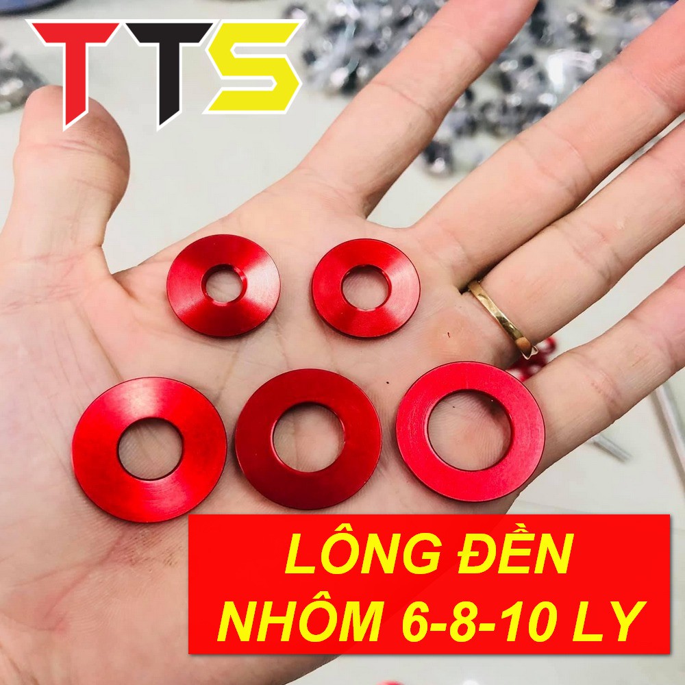 LÔNG ĐỀN NHÔM CNC SỬ DỤNG LẮP CHÂN PHUỘC, CỐT BÁNH TRƯỚC SAU, TREO PÔ (6-8-10-12-14 LY )