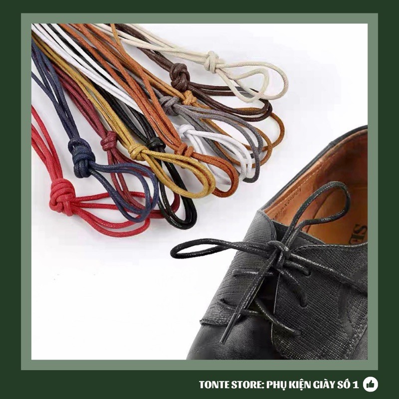 Dây giày sáp cho giày da, giày tây, giày công sở cấp (phủ sáp chống nước, 1 bộ 2 dây) DGDA01