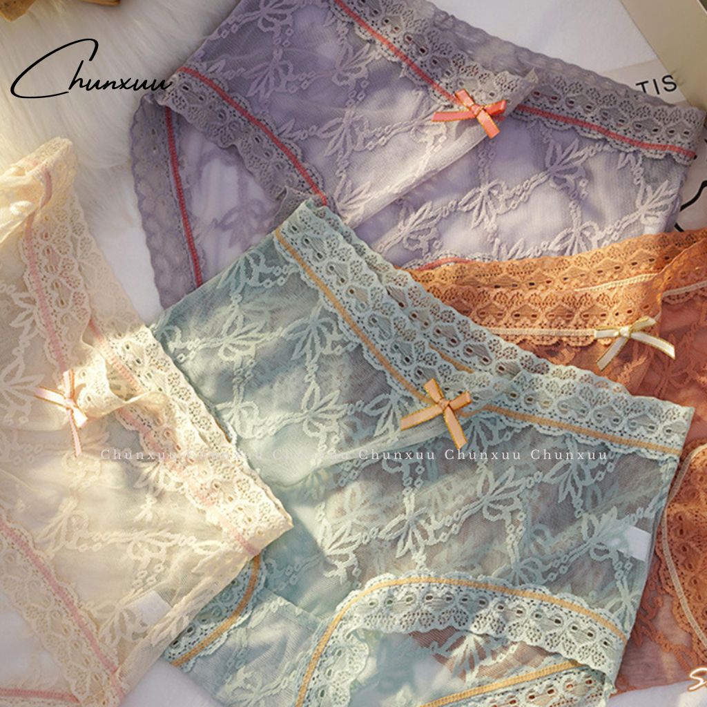Quần lót nữ Chunxuu chất liệu ren gấm cao cấp họa tiết hoa phối viền ren mềm mịn thoáng  - QC108