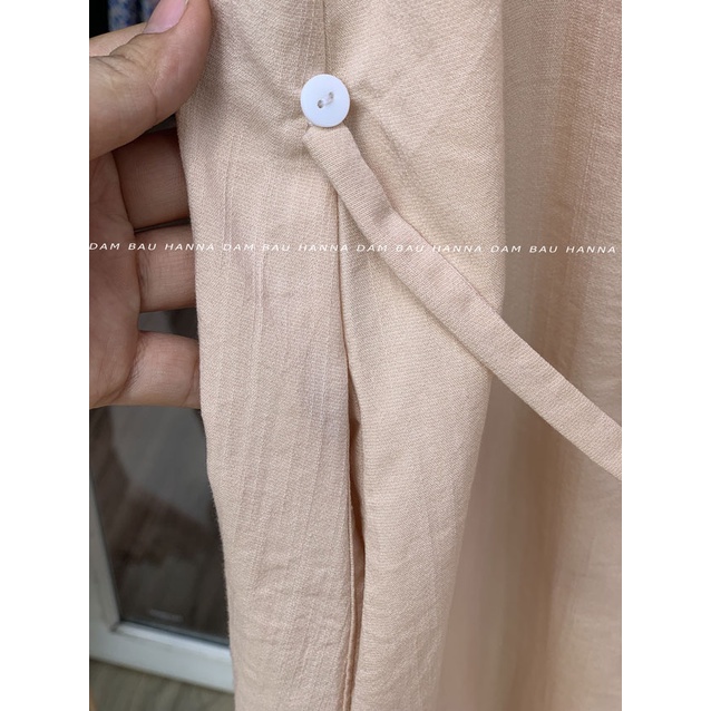 [SIZE 40-80KG] Đầm bầu sát nách mặc nhà mặc đi chơi vải đũi cao cấp thoáng mát ít nhăn có túi bên sườn dáng A mặc gọn