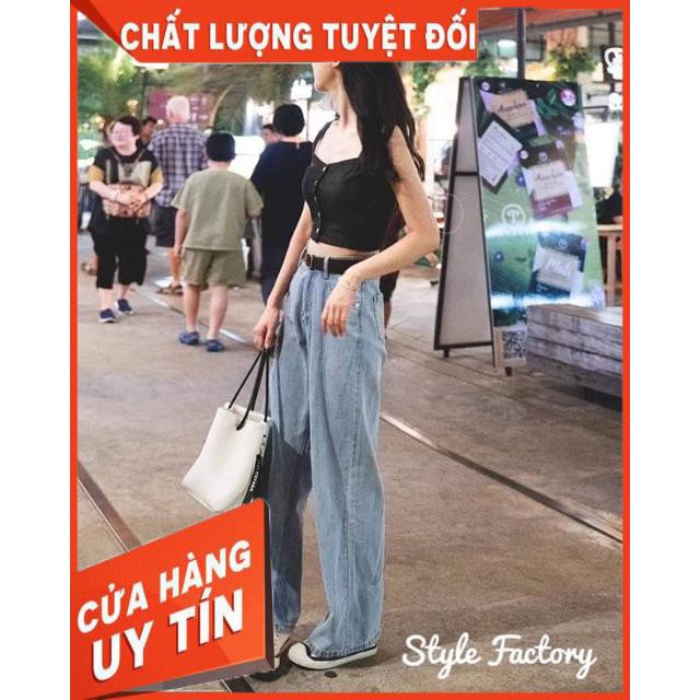 QUẦN JEANS XUÔNG LƯNG CAO TRƠN XANH- hình thật chính chủ | BigBuy360 - bigbuy360.vn