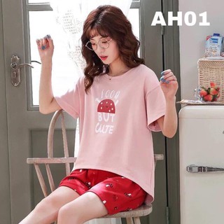 {Mã giảm giá + Hổ trợ Ship} Đồ bộ nữ, thun Cotton 100% cực mát, đủ size, 42-70kg, mã AH01