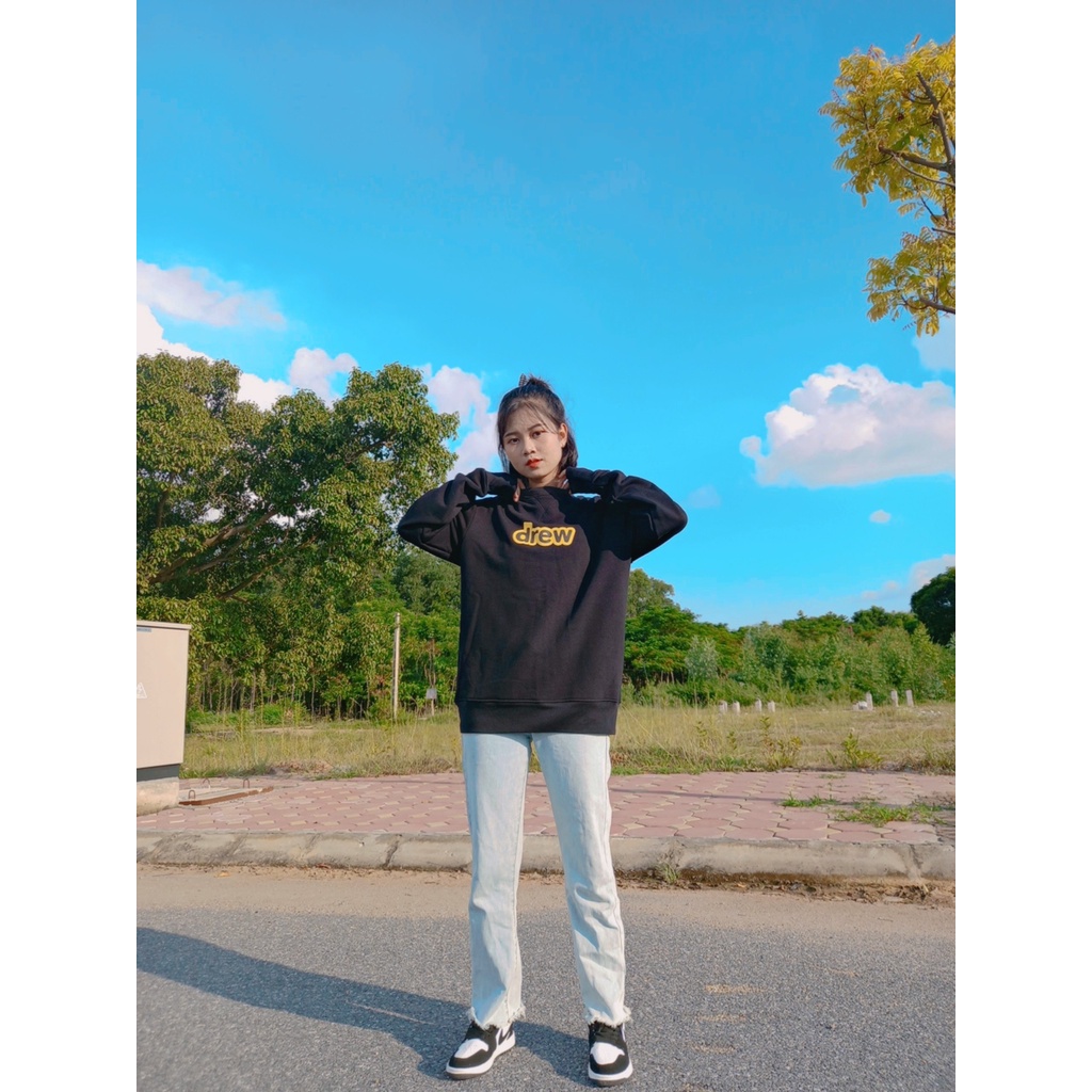 Áo Sweater in chữ Dreww , Chất liệu Chân cua cotton 100% cao cấp Loại 1, 4 màu