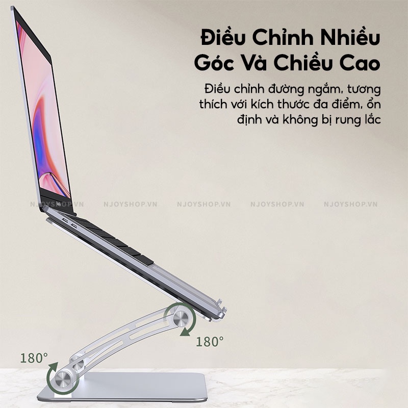 Giá Đỡ Laptop Khung Linh Hoạt Có Thể Gập Gọn WIWU Adjustable Bracket S700 Điều Chỉnh Đa Góc Độ Thiết Kế Hổ Trợ Tản Nhiệt