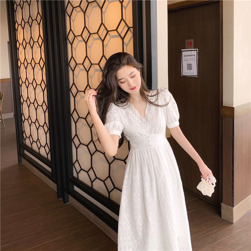 [MỚI NHẤT] Váy trắng nữ hàng Quảng Châu cao cấp mẫu mới nhất V151 (KÈM ẢNH THẬT) | BigBuy360 - bigbuy360.vn