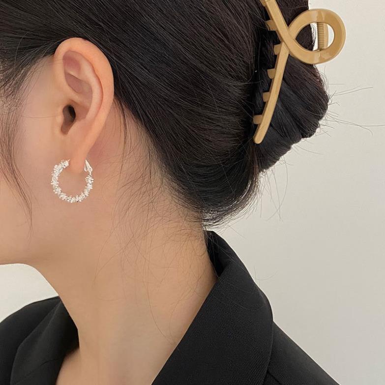(067) Khuyên Tai Bạc Xoắn Siêu Sáng Phong Cách Đơn Giản Thời Trang