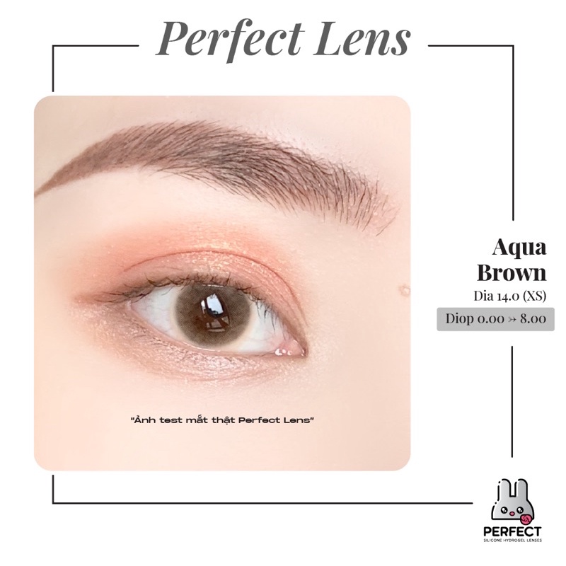 Lens Mắt , Kính Áp Tròng AQUA BROWN Có Độ Cận và Không Độ , DIA 14.0 XS , Dành Cho Mắt Nhạy Cảm Giá Sale