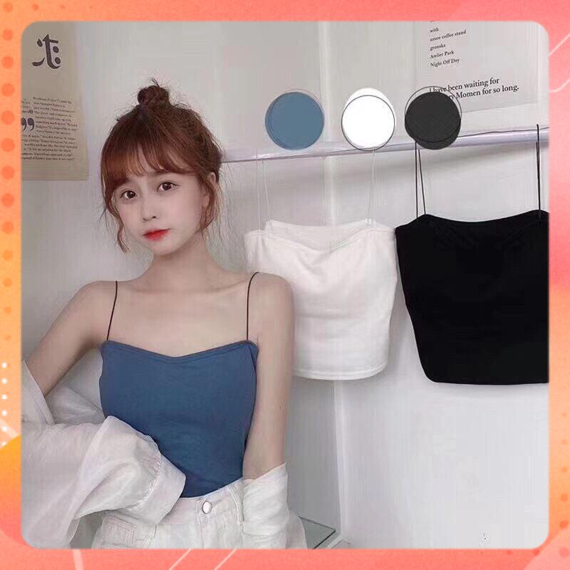 Áo 2 dây nữ- Áo bra 2 dây bún dáng croptop có đệm ngực 662/ 2055 | BigBuy360 - bigbuy360.vn