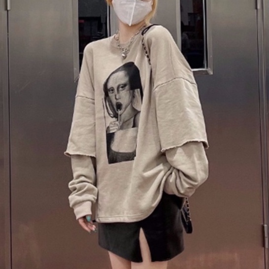 Áo Nỉ Nữ Dài Tay Cổ Tròn Thời Trang Hàn Mới