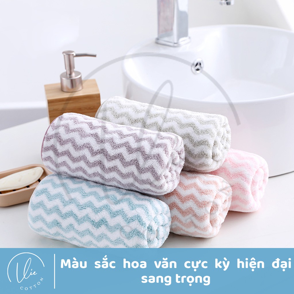 Khăn mặt lông cừu sọc cao cấp Viecotton siêu thấm hút siêu mềm - Cam kết khăn không rụng bông &amp; giao đúng màu