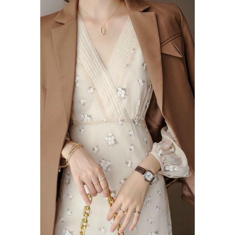 Đầm Voan hoa 2 lớp