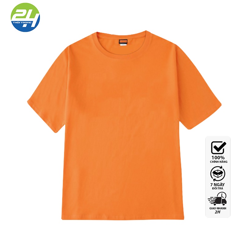 Áo Thun Tay Lỡ Thời Trang 24h Tay Lửng Màu Cam Nhạt Nam Nữ Free Size