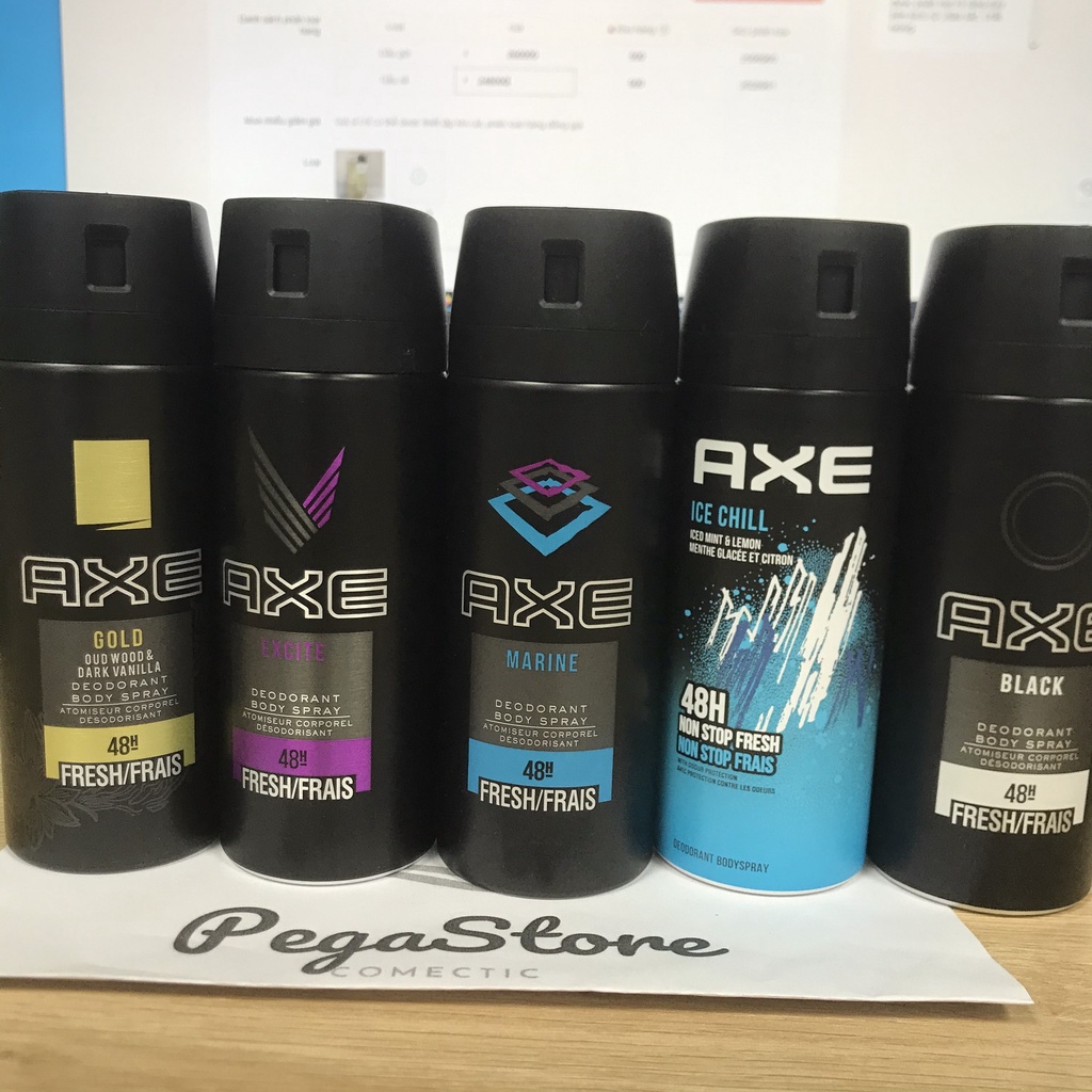 Xịt khử mùi AXE Deodorant Bodyspray xịt thơm toàn thân 150ml sịt khử mùi hôi nách Gold/Excite/Marine/Black/Ice chill