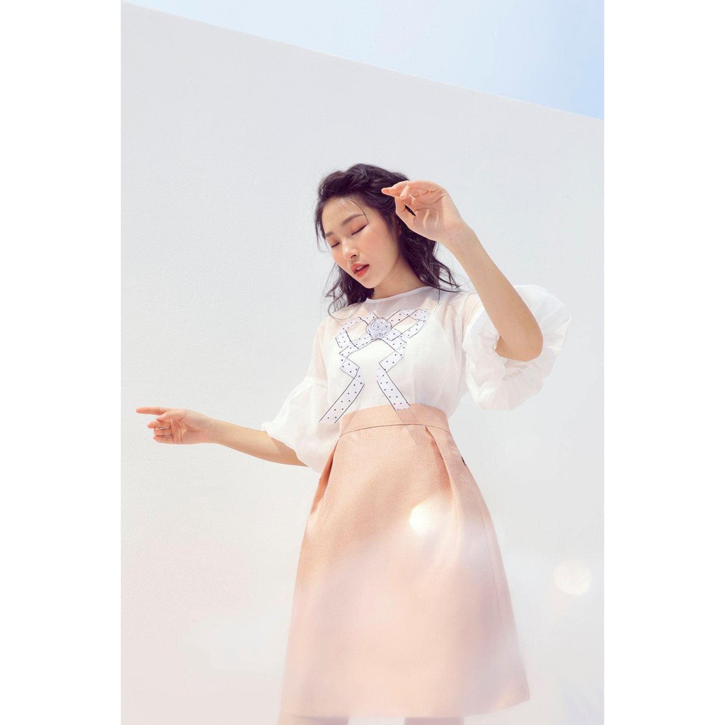 Đầm tay chuông phối màu Germe M