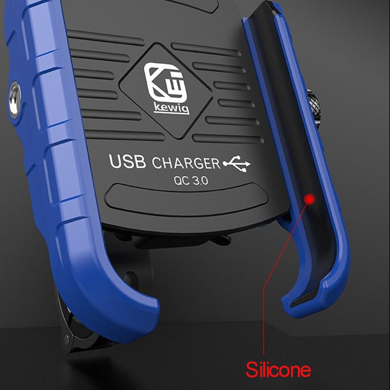 Giá Đỡ Điện Thoại Gắn Tay Lái Xe Máy Chống Thấm Nước Xoay 360 Độ Qc 3.0 Usb