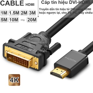Dây DVI sang HDMI hoặc ngược lại HDMI sang DVI hỗ trợ 4K60Hz Ugreen HD106 1M 1.5M 2M 3M 5M