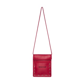 Túi da đeo chéo màu đỏ neck bag - red