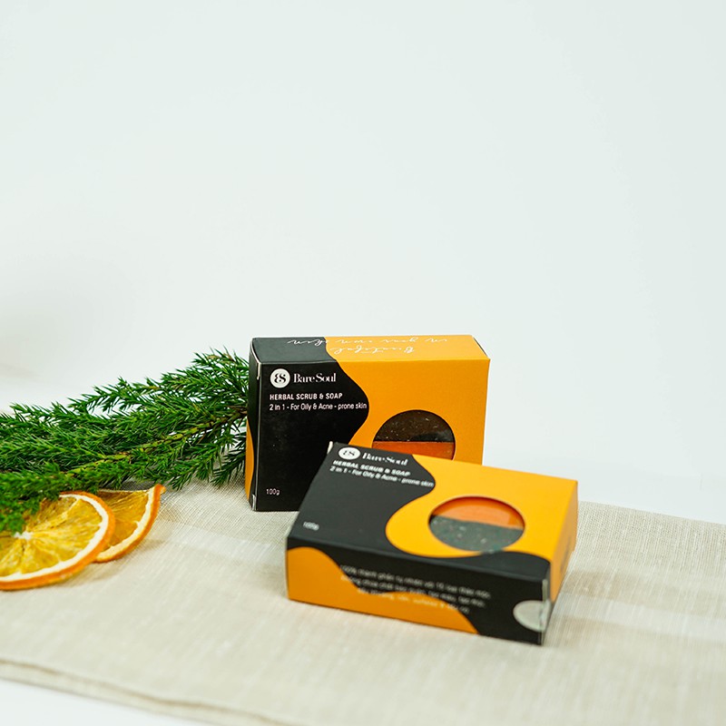 Combo 2 Bánh xà phòng BareSoul Herbal Scrub & Soap 100g/hộp | BigBuy360 - bigbuy360.vn