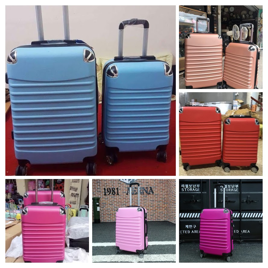 Vali du lịch BỌC GÓC size 20+24_ VALI KÉO GÂN NGANG BO GÓC CHỊU VA ĐẬP CHỐNG XƯỚC nhựa abs chịu lực CAO CẤP