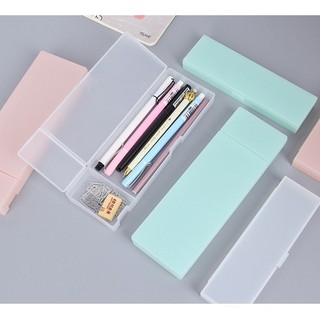 Hộp bút Minimal đơn giản style Muji - Màu Trong Suốt/Clear Pencase