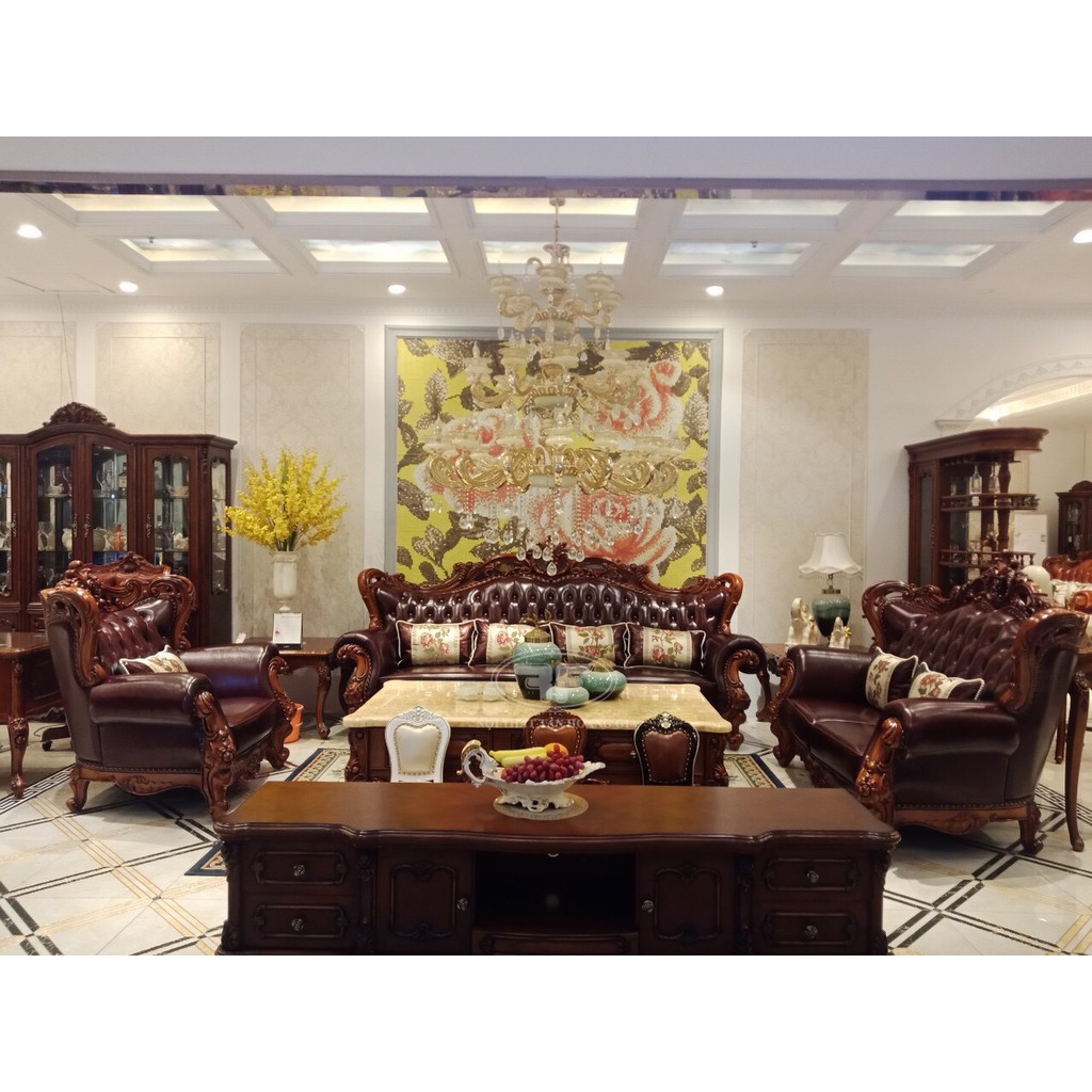 BỘ SOFA GỖ GÕ ĐỎ NHẬP KHẨU NGUYÊN CHIẾC (1-2-4) G825