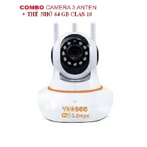 Camera Yoosee 3 Râu Full HD 3M(2304×1296) + Thẻ Nhớ 64g | BigBuy360 - bigbuy360.vn