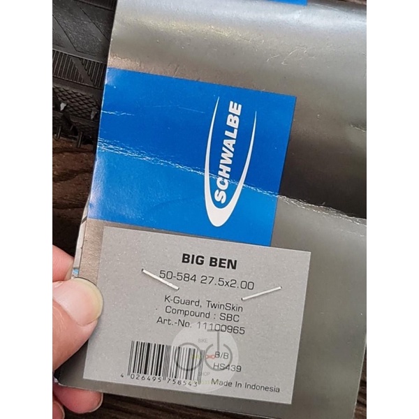 Vỏ lốp xe đạp leo núi Schwable Big Ben K-Guard 50-584