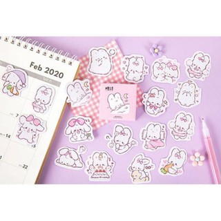 Bộ 45 sticker thỏ hồng xinh xắn e70