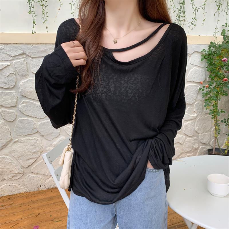 Áo Thun Mỏng Dáng Rộng Dài Tay Thời Trang Mùa Hè Hàng Mới Dành Cho Nữ 2022