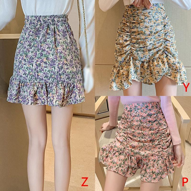 Chân Váy Ngắn In Hoa Lưng Cao Thời Trang Hàn Quốc | BigBuy360 - bigbuy360.vn