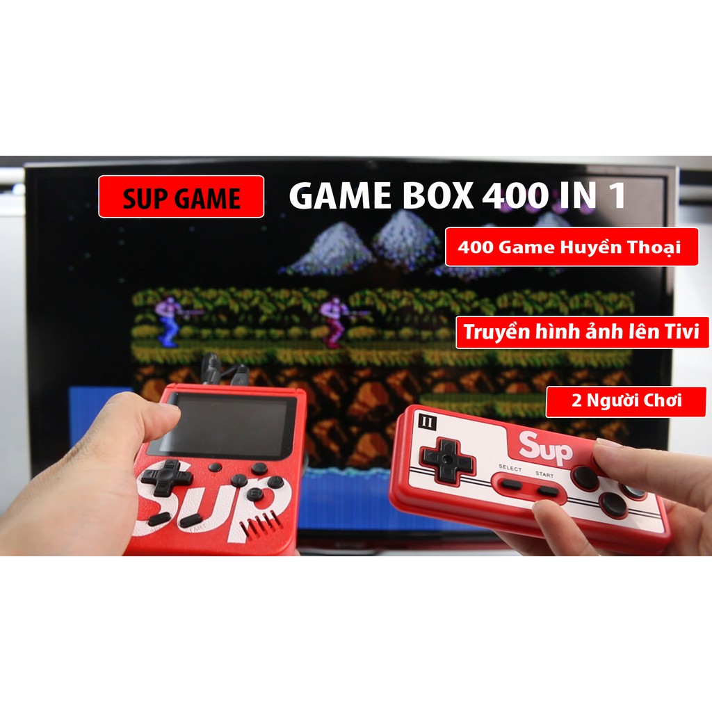 Máy chơi game sup cầm tay 400 in 1 - 2 người chơi, game huyền thoại Contra, Natra, Xe Tăng, Ninja, Super mario