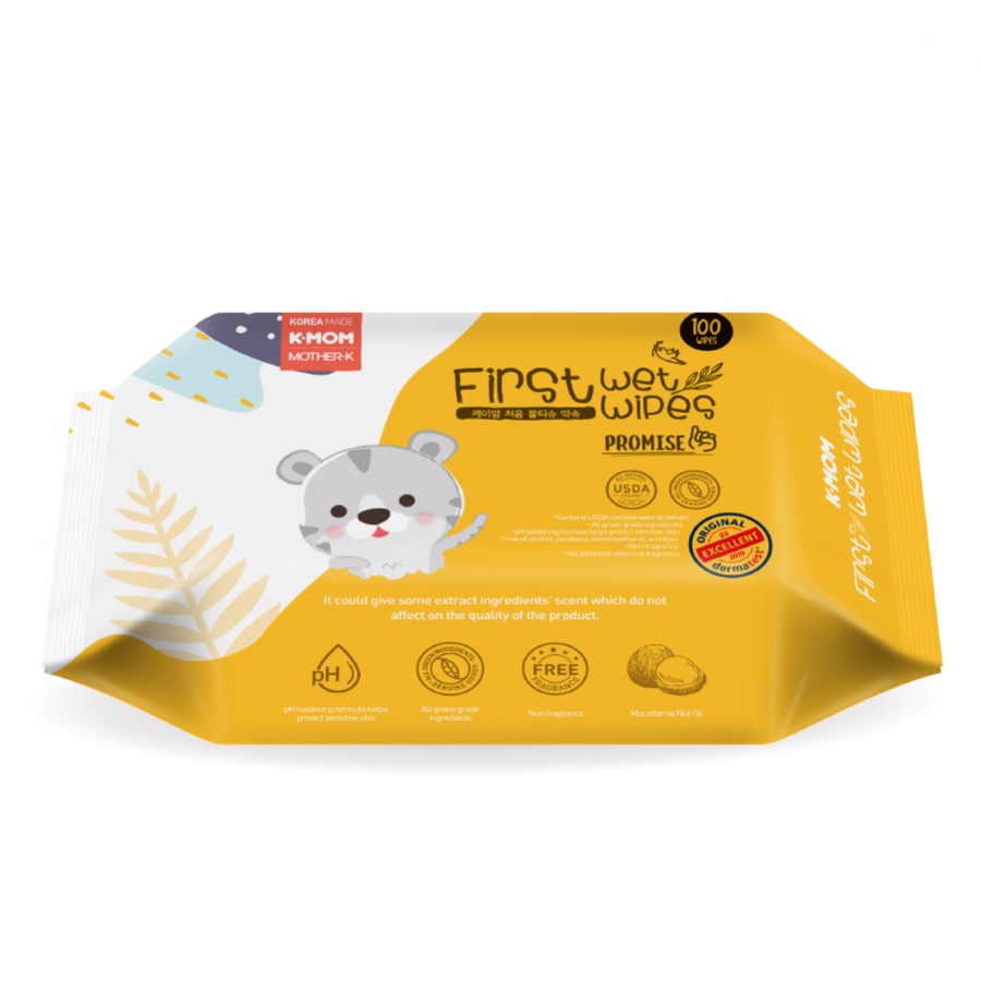 Combo 4 Khăn giấy ướt cao cấp K-Mom 100 tờ KM13110 V841, tặng 1 gói cùng loại 100 tờ